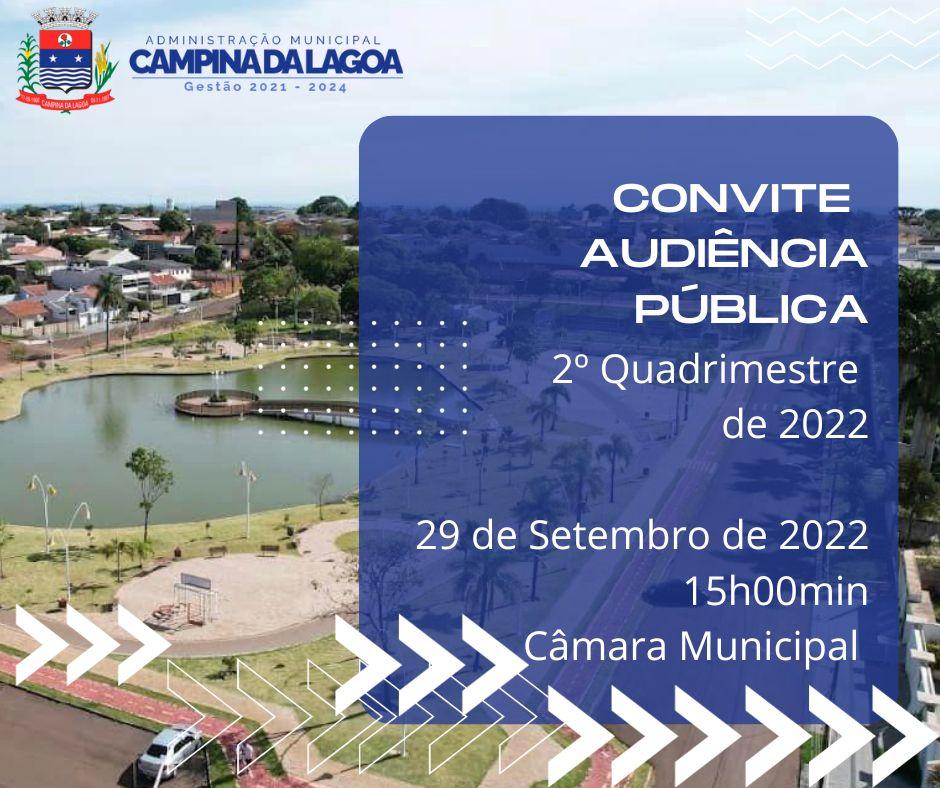 Convite Audiência Pública - 2º Quadrimestre 2022